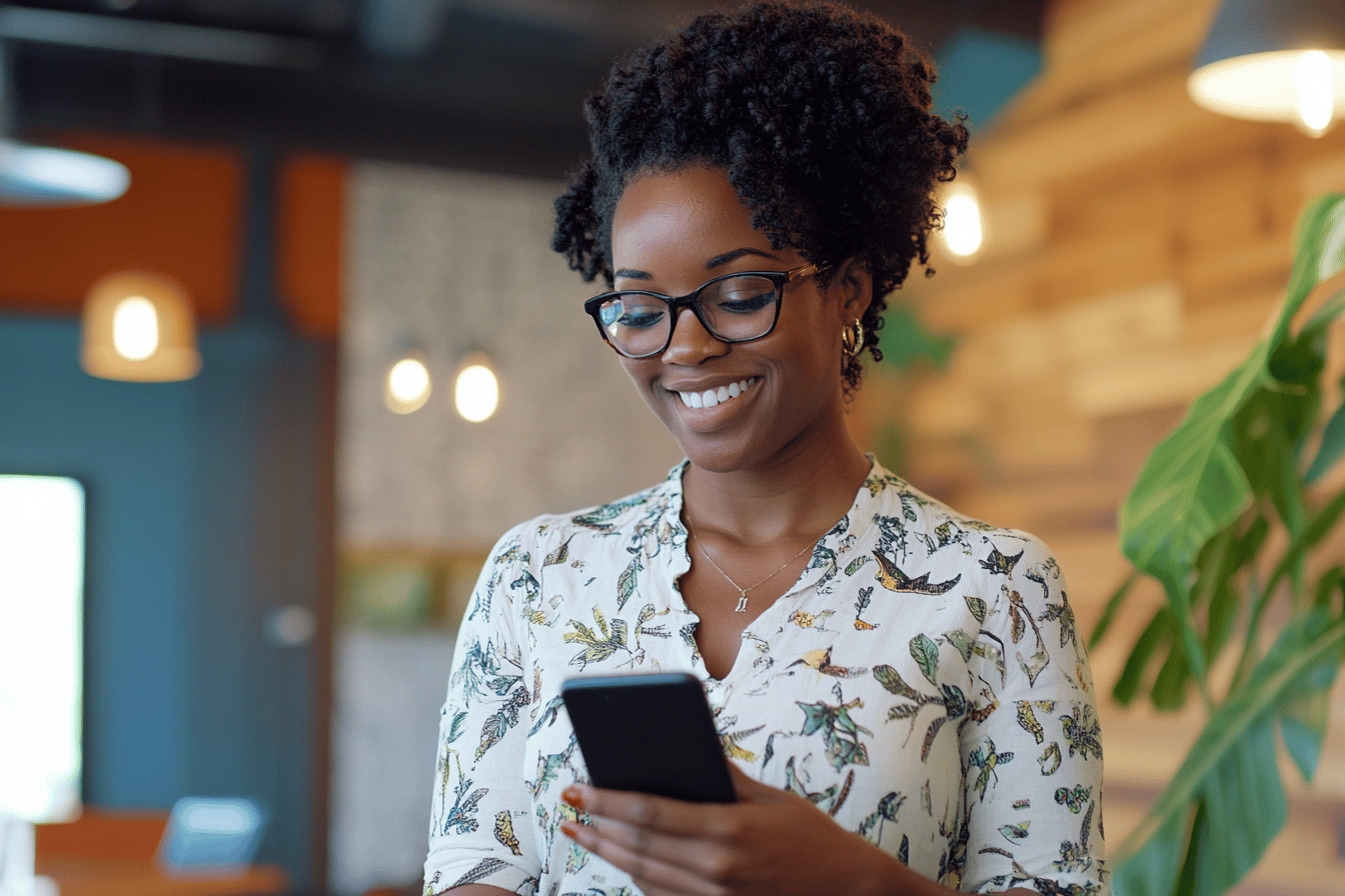 Woman using phone